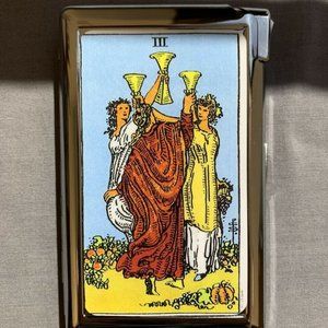 3 Cups Tarot Cigarette Case With Built In Butane Lighters